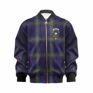 Kinnaird Tartan Accent Kid Bomber Jacket with Family Crest