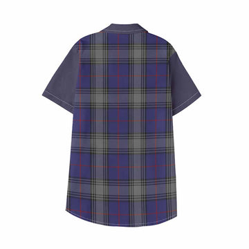 Kinnaird Tartan Accent Kid Hawaiian Shirt with Family Crest