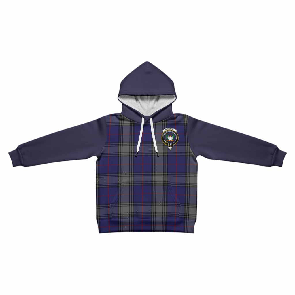 Kinnaird Tartan Accent Kid Hoodie with Family Crest