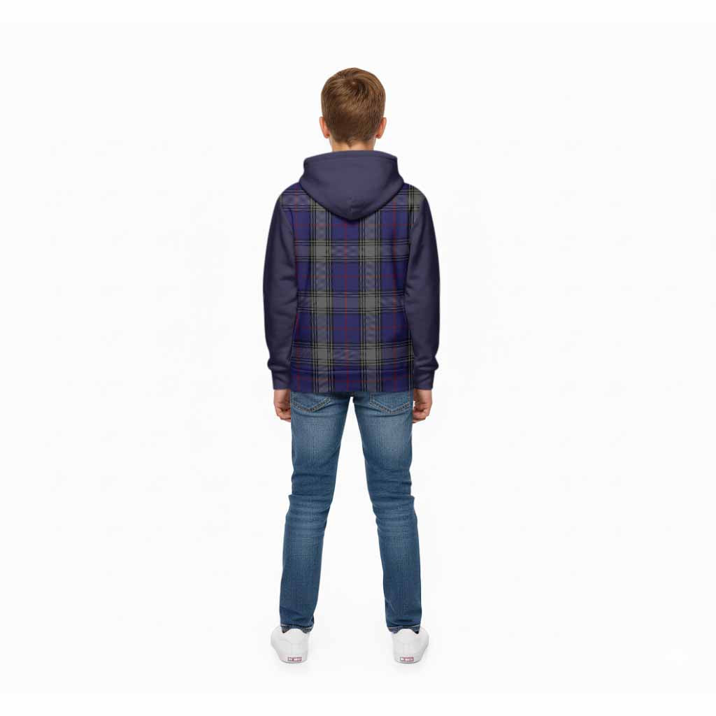 Kinnaird Tartan Accent Kid Hoodie with Family Crest
