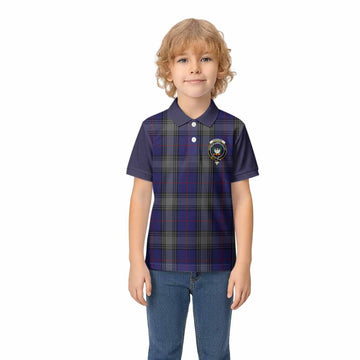 Kinnaird Tartan Accent Kid Polo Shirt with Family Crest