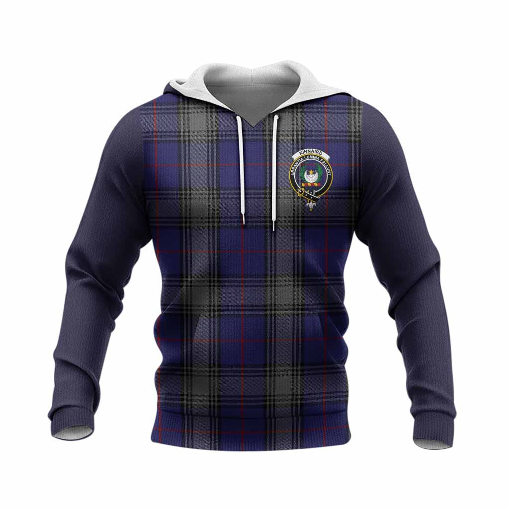 Kinnaird Tartan Accent Knitted Hoodie with Family Crest