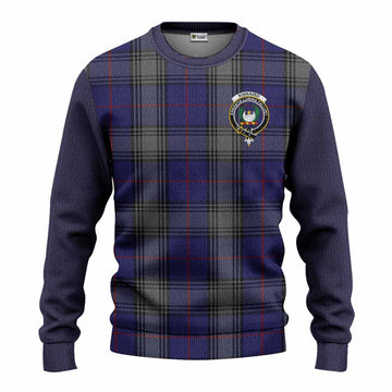 Kinnaird Tartan Accent Knitted Sweater with Family Crest