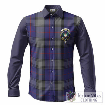 Kinnaird Tartan Accent Long Sleeve Button Shirts with Family Crest