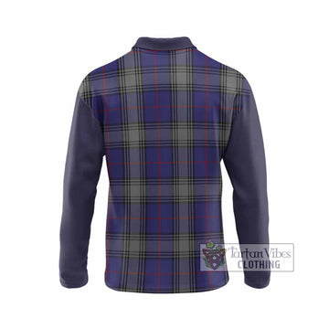 Kinnaird Tartan Accent Long Sleeve Polo Shirt with Family Crest