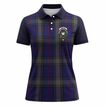 Kinnaird Tartan Accent Women Polo Shirt with Family Crest