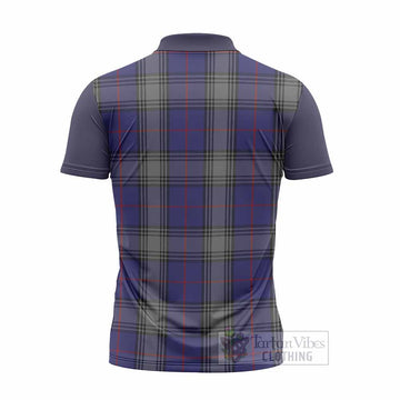 Kinnaird Tartan Accent Zipper Polo Shirt with Family Crest