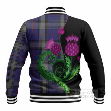 Kinnaird Tartan Baseball Jacket Traditional Scottish Thistle