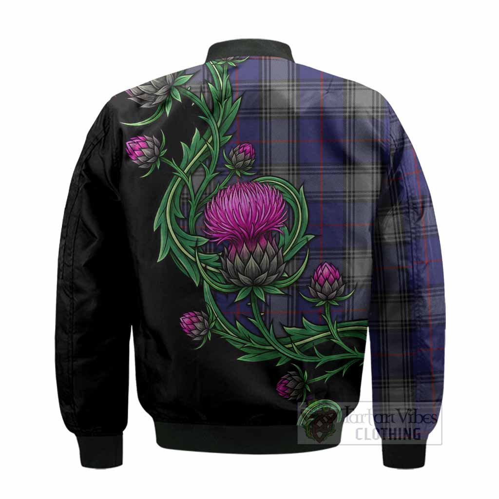 Kinnaird Tartan Bomber Jacket Resilient Scottish Thistle - Tartan Vibes Clothing