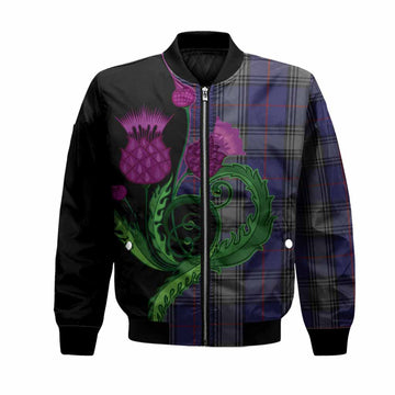 Kinnaird Tartan Bomber Jacket Traditional Scottish Thistle
