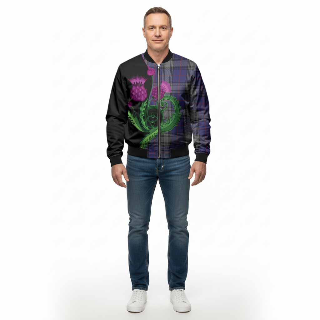 Kinnaird Tartan Bomber Jacket Traditional Scottish Thistle