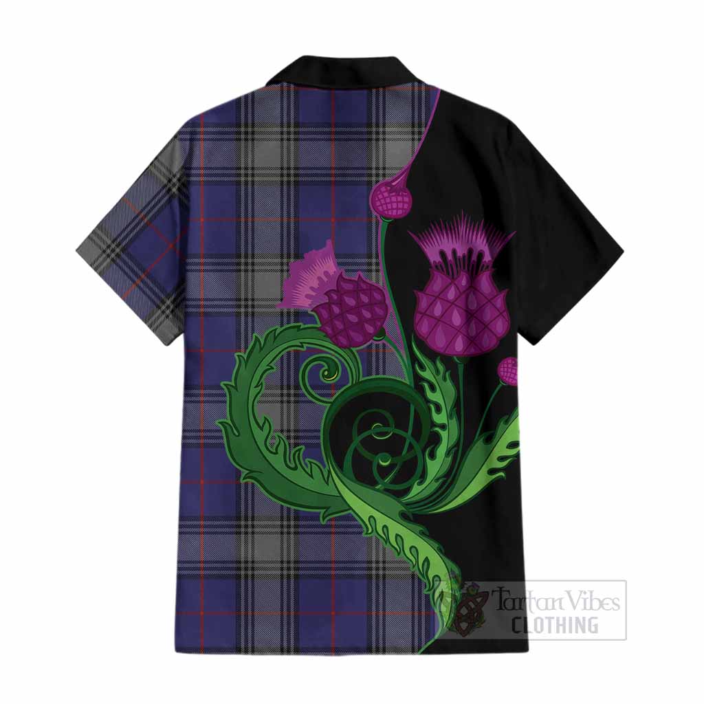 Kinnaird Tartan Cotton Hawaiian Shirt Traditional Scottish Thistle