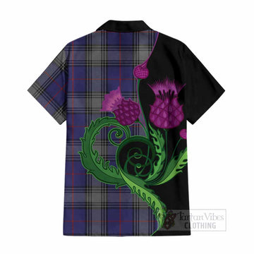Kinnaird Tartan Cotton Hawaiian Shirt Traditional Scottish Thistle