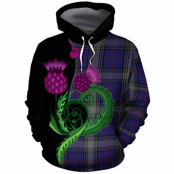 Kinnaird Tartan Cotton Hoodie Traditional Scottish Thistle