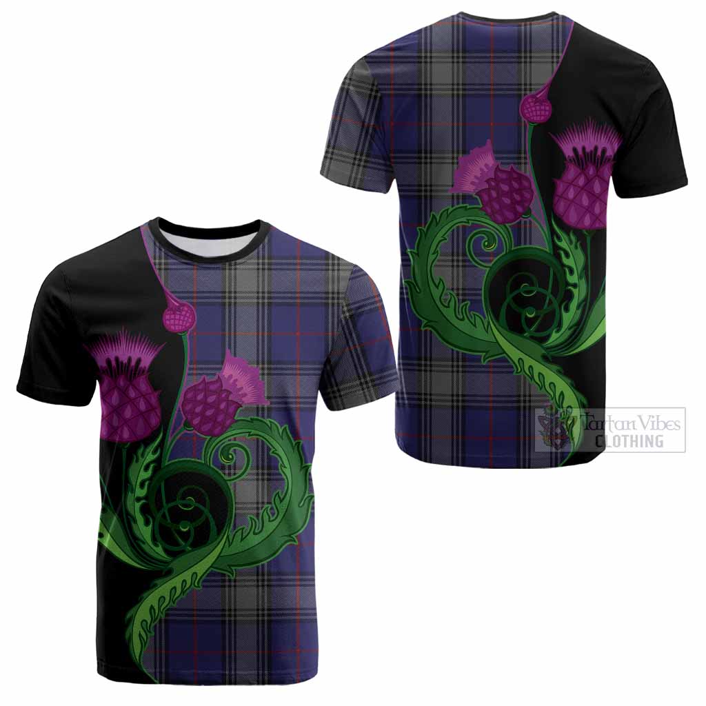 Kinnaird Tartan Cotton T-shirt Traditional Scottish Thistle
