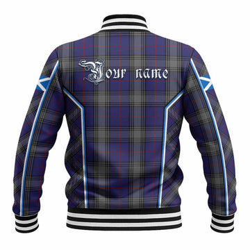 Kinnaird Tartan Crest Baseball Jacket Scotland Coat of Arm Flag Style