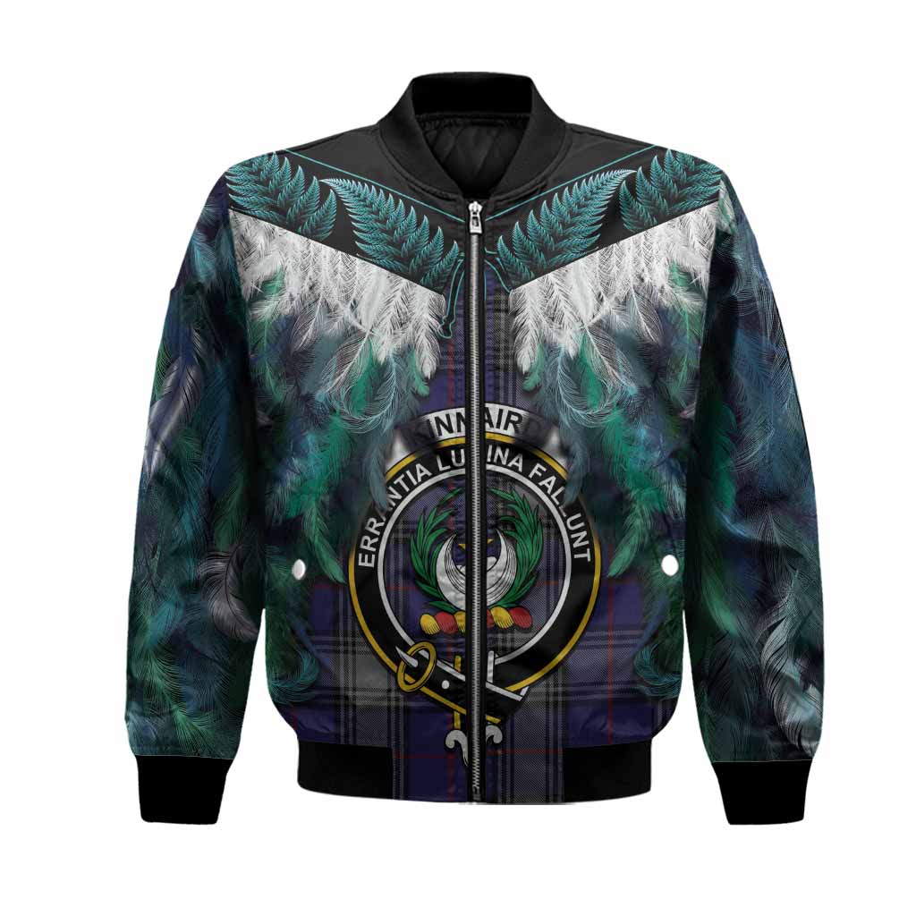 Kinnaird Tartan Crest Bomber Jacket New Zealand Maori Korowai Cloak