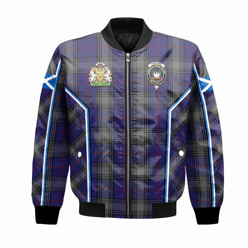 Kinnaird Tartan Crest Bomber Jacket Scotland Coat of Arm Flag Style - Tartan Vibes Clothing