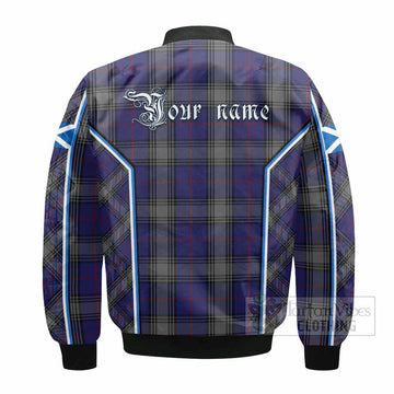 Kinnaird Tartan Crest Bomber Jacket Scotland Coat of Arm Flag Style
