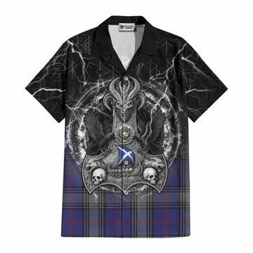 Kinnaird Tartan Crest Cotton Hawaiian Shirt Celtic Odin's Raven Legacy