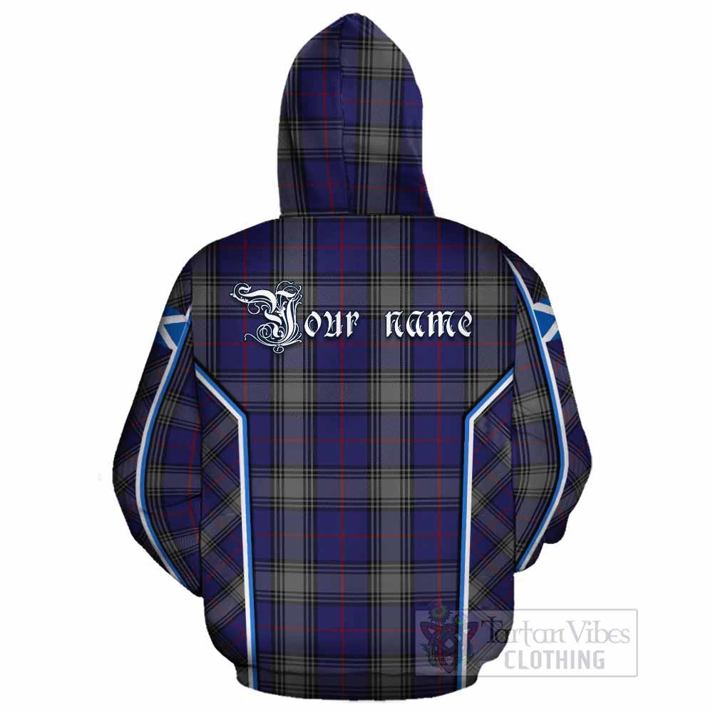 Kinnaird Tartan Crest Cotton Hoodie Scotland Coat of Arm Flag Style - Tartan Vibes Clothing