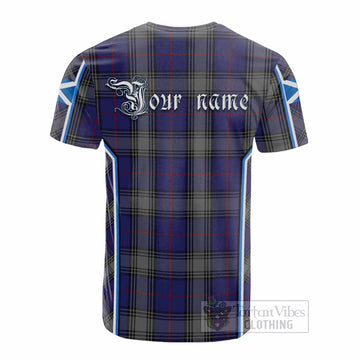 Kinnaird Tartan Crest Cotton T-shirt Scotland Coat of Arm Flag Style