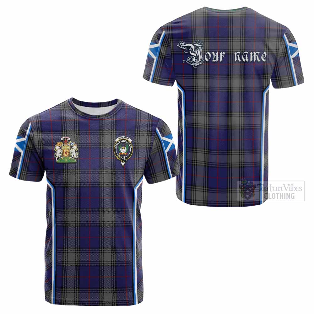 Kinnaird Tartan Crest Cotton T-shirt Scotland Coat of Arm Flag Style - Tartan Vibes Clothing