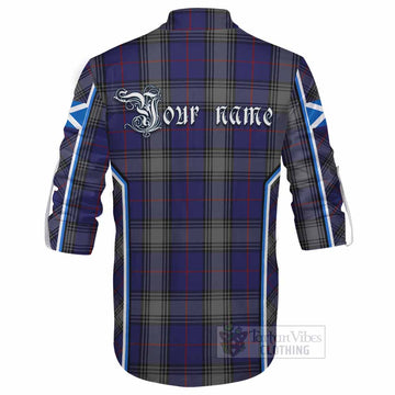 Kinnaird Tartan Crest Ghillie Kilt Shirt Scotland Coat of Arm Flag Style