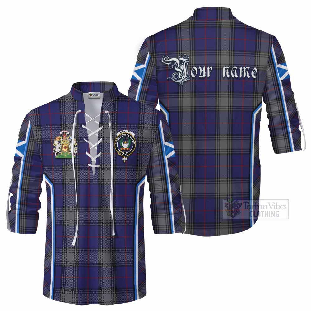 Kinnaird Tartan Crest Ghillie Kilt Shirt Scotland Coat of Arm Flag Style - Tartan Vibes Clothing