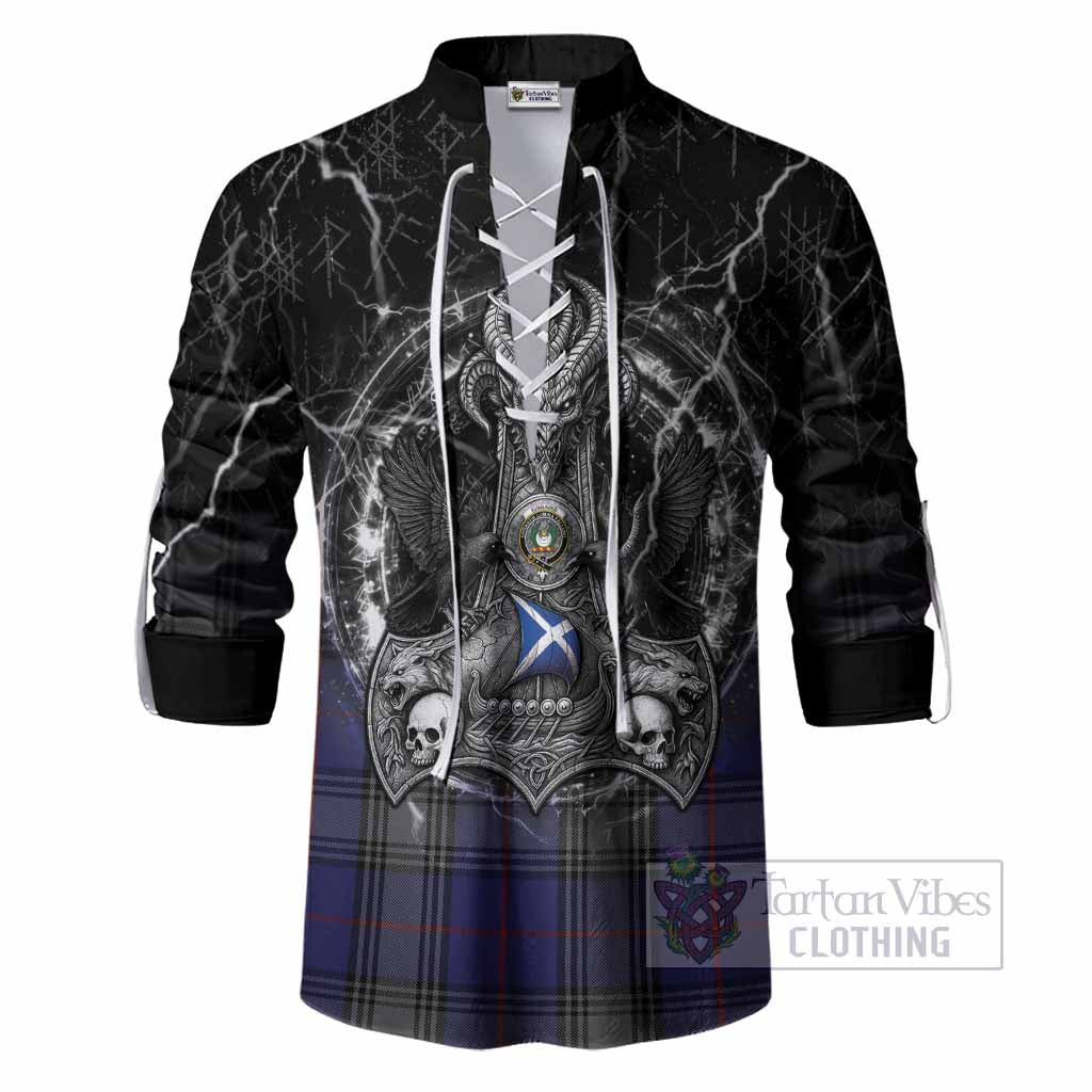 Kinnaird Tartan Crest Ghillie Shirt Celtic Odin's Raven Legacy