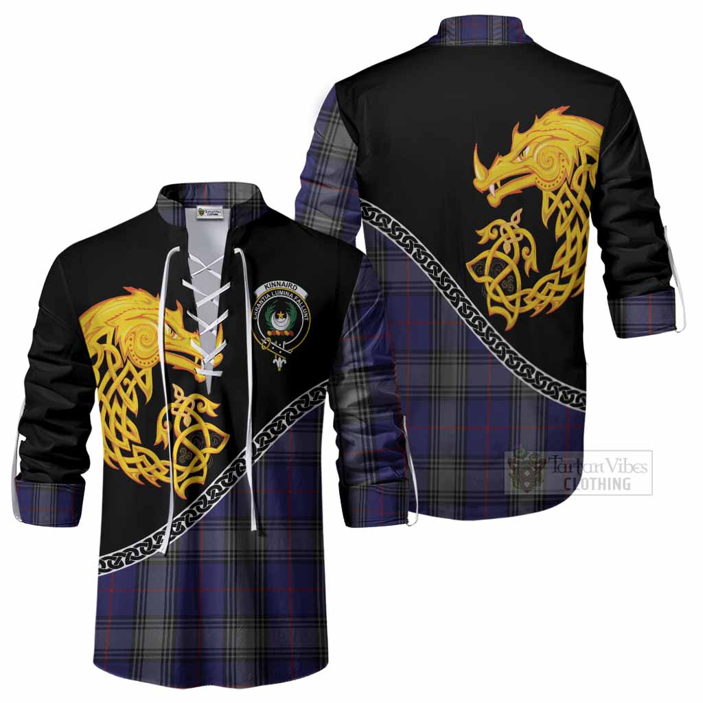 Kinnaird Tartan Crest Ghillie Shirt Legendary Dragon Knot Half Style