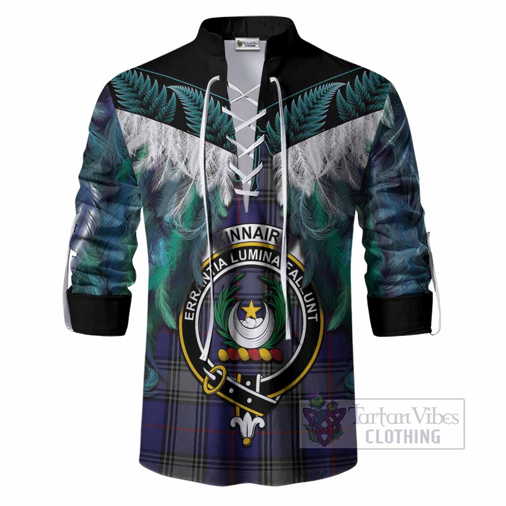 Kinnaird Tartan Crest Ghillie Shirt New Zealand Maori Korowai Cloak