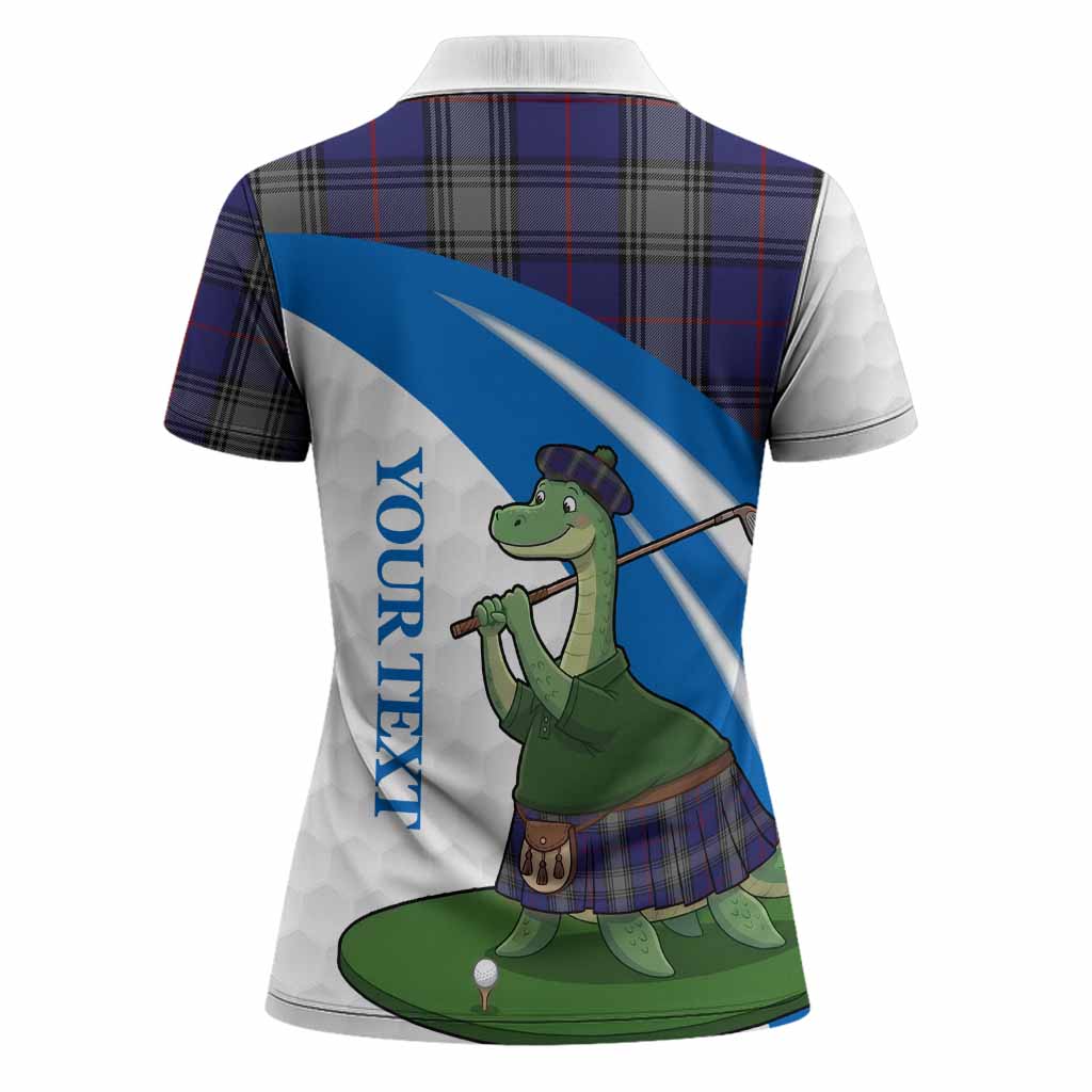 Kinnaird Tartan Crest Golf Nessie Women Polo Shirt Loch Ness Monster Sporty Style