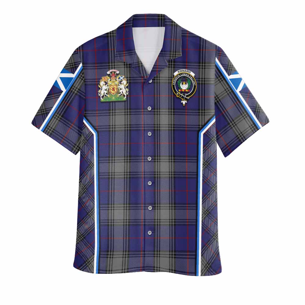 Kinnaird Tartan Crest Hawaiian Shirt Scotland Coat of Arm Flag Style - Tartan Vibes Clothing