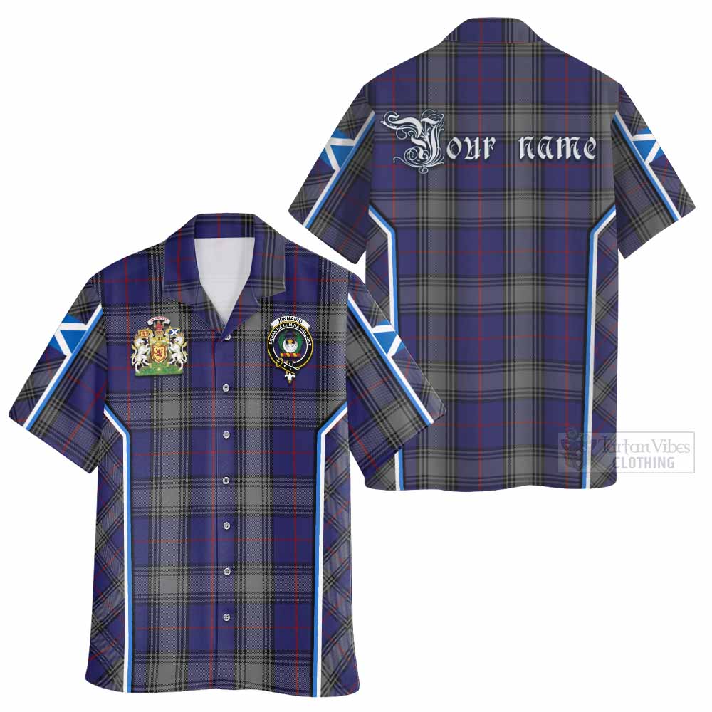 Kinnaird Tartan Crest Hawaiian Shirt Scotland Coat of Arm Flag Style - Tartan Vibes Clothing