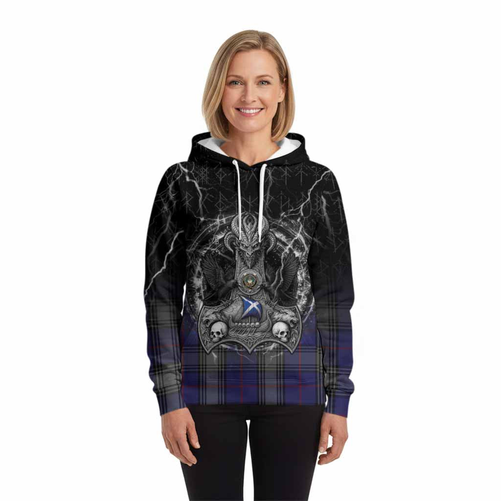 Kinnaird Tartan Crest Hoodie Celtic Odin's Raven Legacy