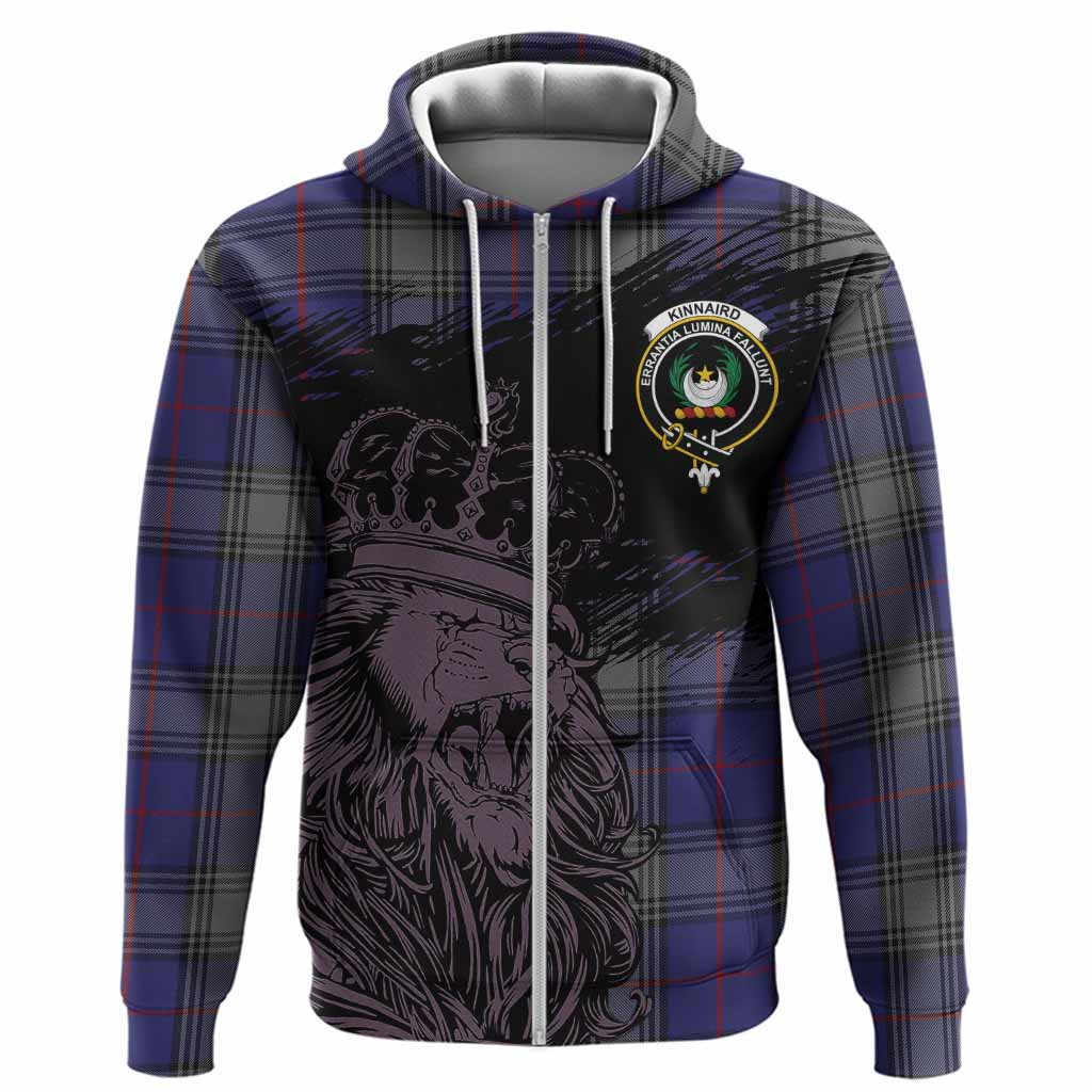 Kinnaird Tartan Crest Hoodie Crowned Lion Heritage Style
