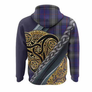 Kinnaird Tartan Crest Hoodie Scottish Triskele Celtic