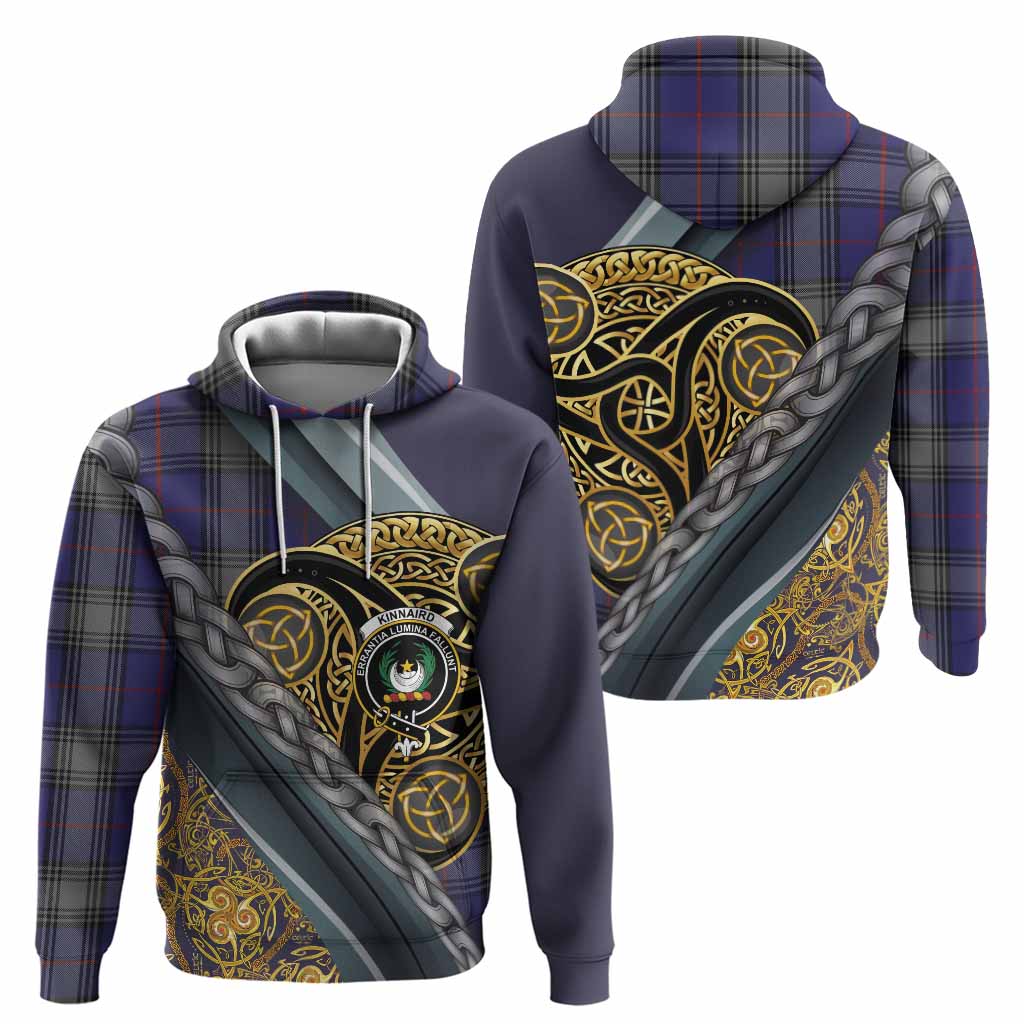 Kinnaird Tartan Crest Hoodie Scottish Triskele Celtic