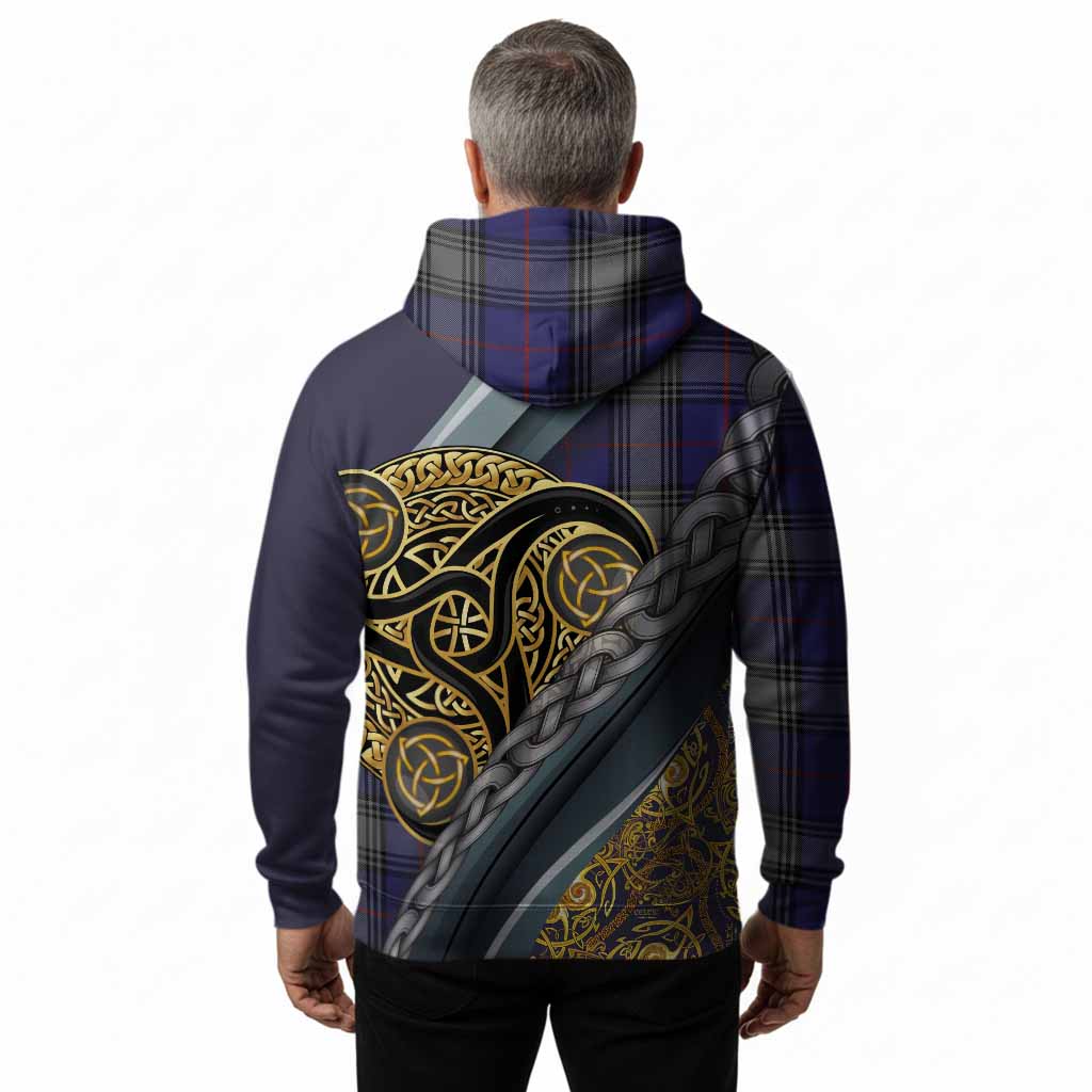 Kinnaird Tartan Crest Hoodie Scottish Triskele Celtic