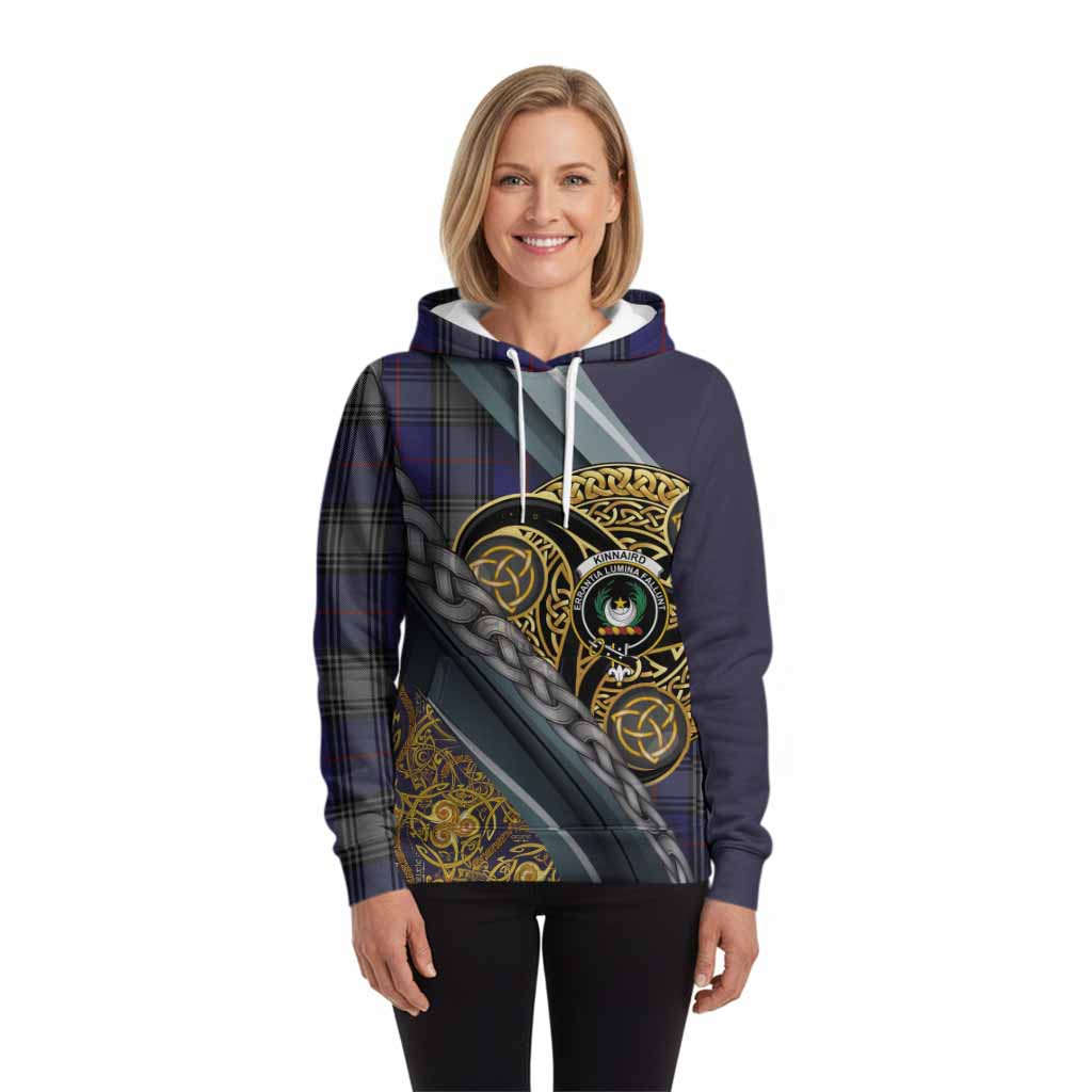 Kinnaird Tartan Crest Hoodie Scottish Triskele Celtic