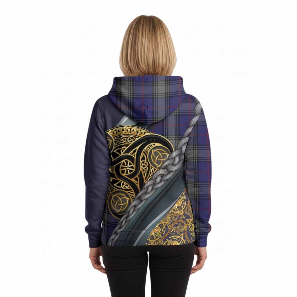 Kinnaird Tartan Crest Hoodie Scottish Triskele Celtic