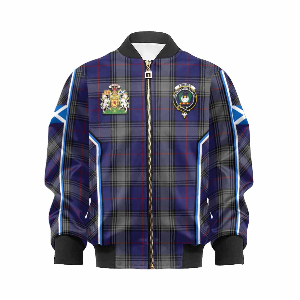 Kinnaird Tartan Crest Kid Bomber Jacket Scotland Coat of Arm Flag Style - Tartan Vibes Clothing