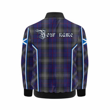 Kinnaird Tartan Crest Kid Bomber Jacket Scotland Coat of Arm Flag Style