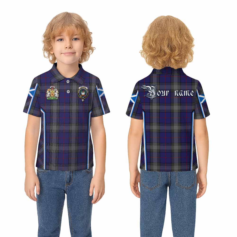 Kinnaird Tartan Crest Kid Polo Shirt Scotland Coat of Arm Flag Style - Tartan Vibes Clothing