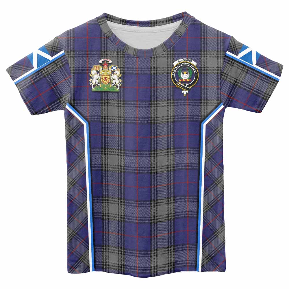 Kinnaird Tartan Crest Kid T-shirt Scotland Coat of Arm Flag Style - Tartan Vibes Clothing