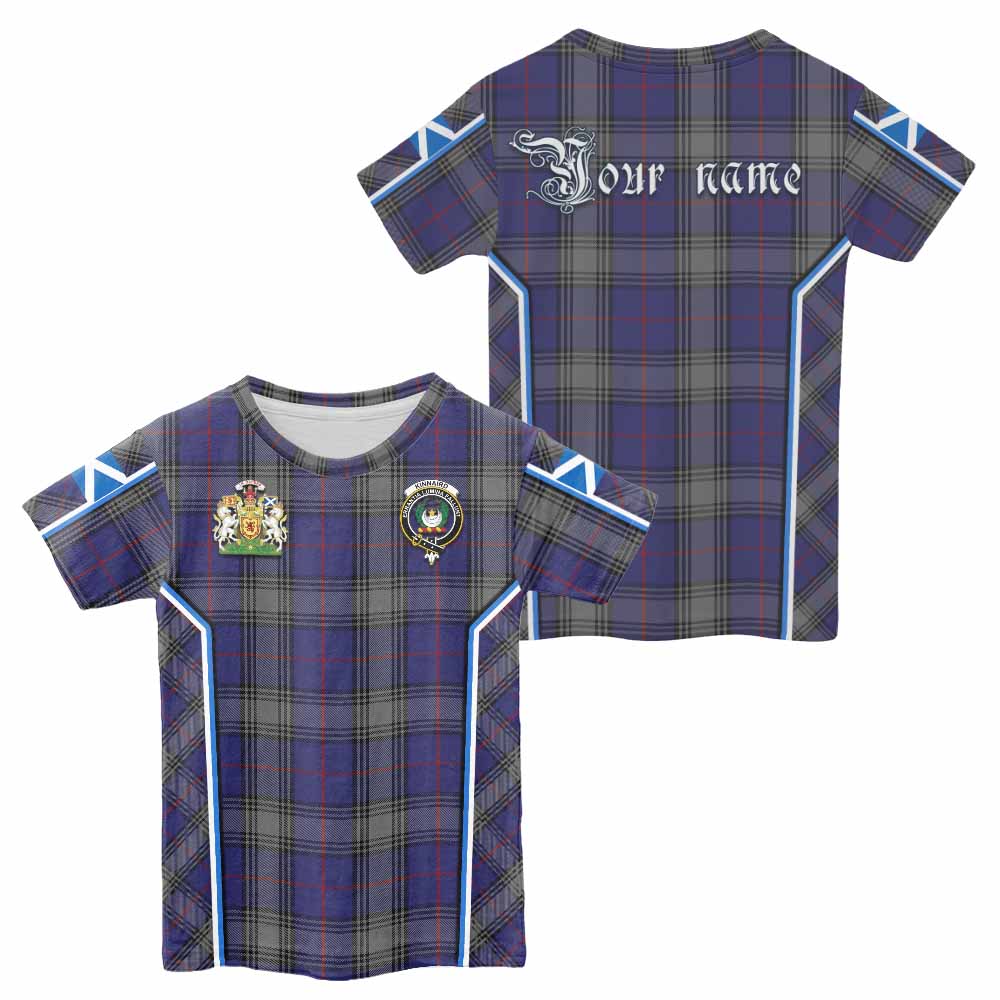 Kinnaird Tartan Crest Kid T-shirt Scotland Coat of Arm Flag Style - Tartan Vibes Clothing