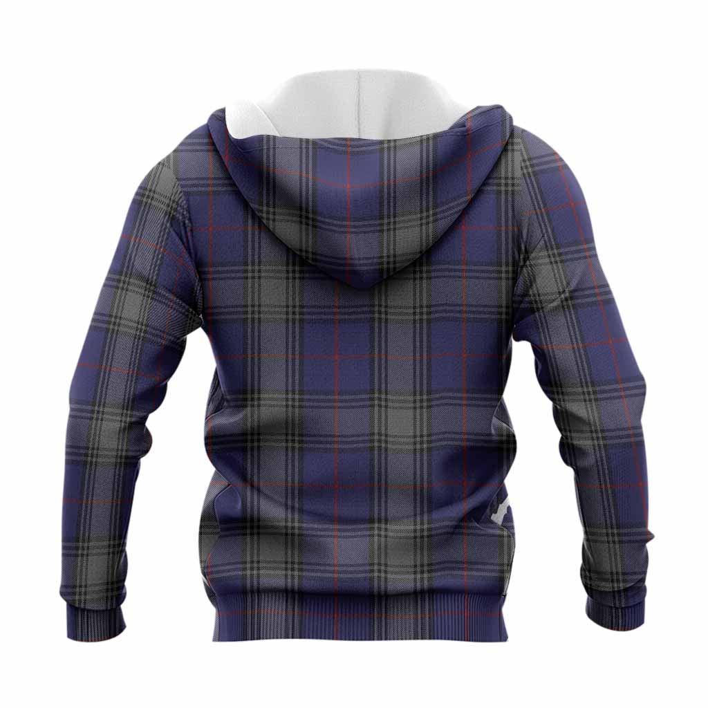 Kinnaird Tartan Crest Knitted Hoodie Ferocious Lion Style