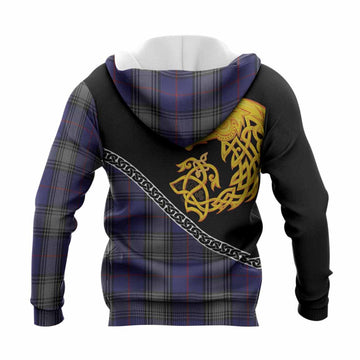 Kinnaird Tartan Crest Knitted Hoodie Legendary Dragon Knot Half Style