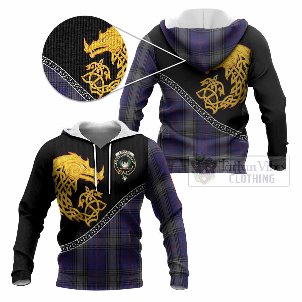 Kinnaird Tartan Crest Knitted Hoodie Legendary Dragon Knot Half Style